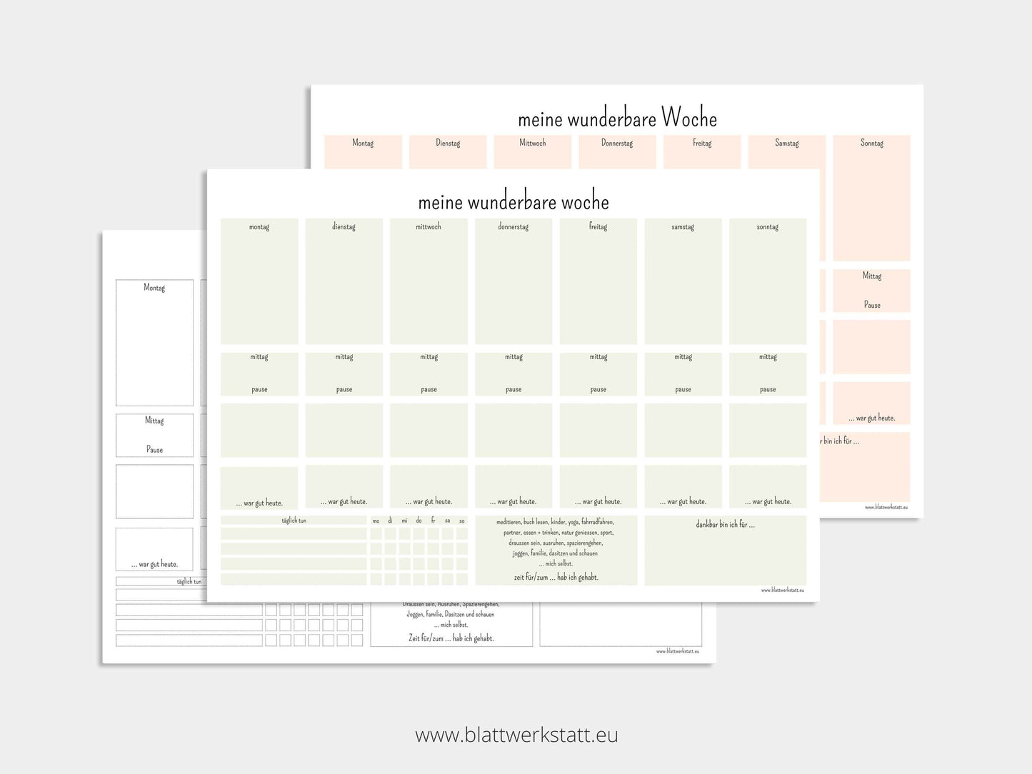 Digitaler Wochenplan A3 "Minimalismus"