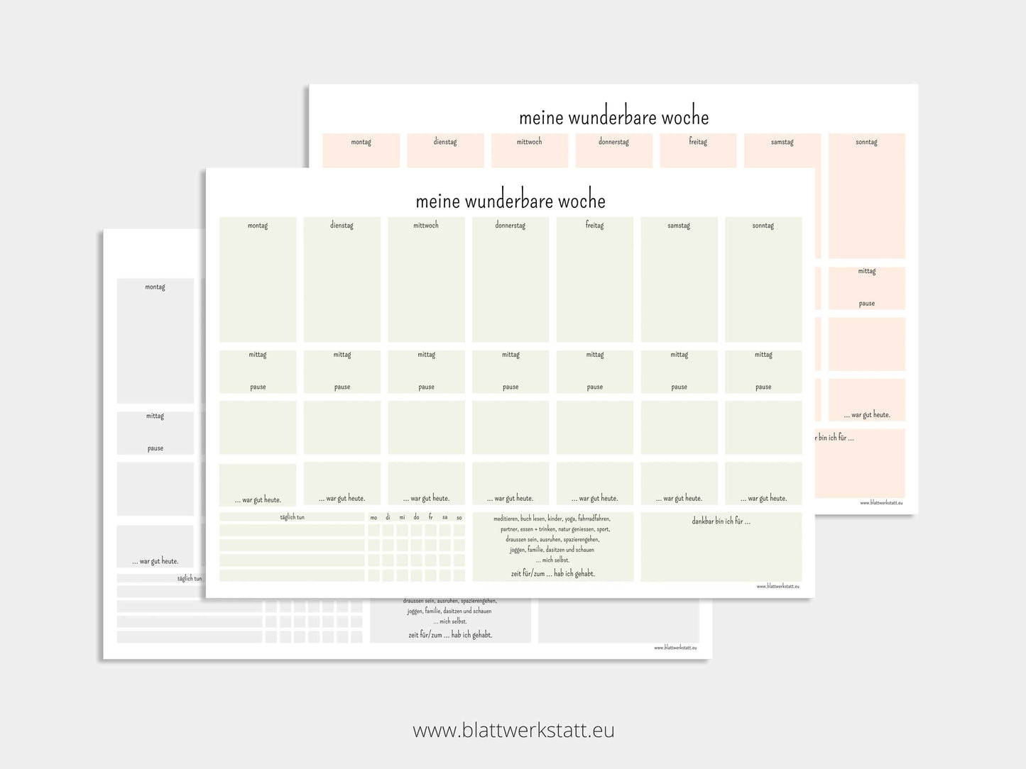Digitaler Wochenplan A3 "Minimalismus"