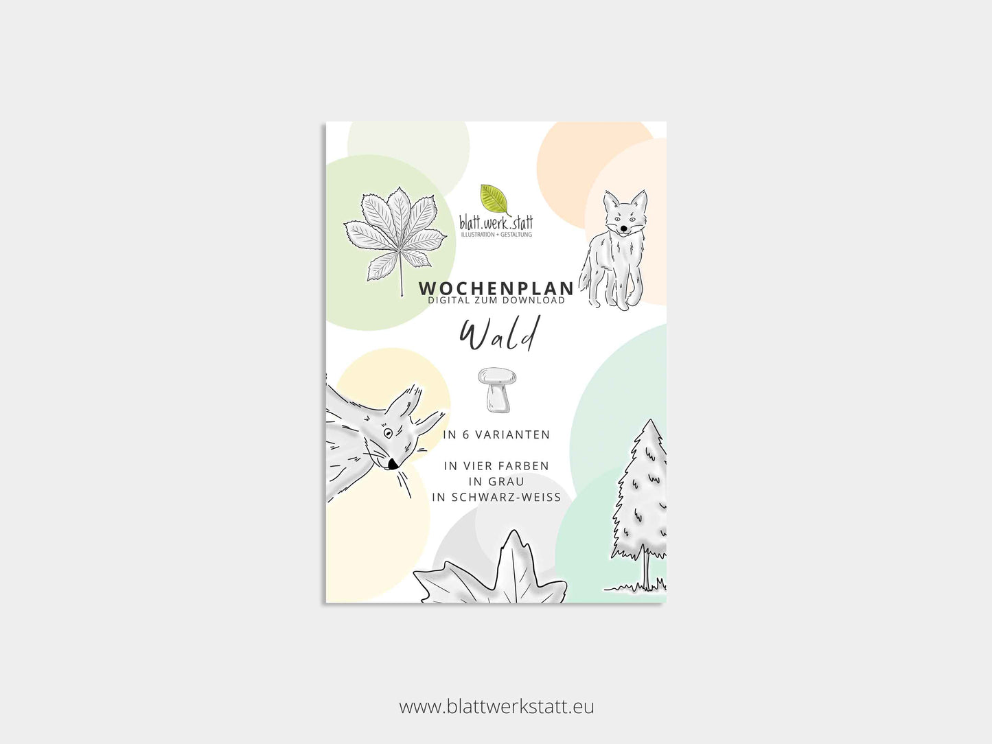 Digitaler Wochenplan A4 "Wald"
