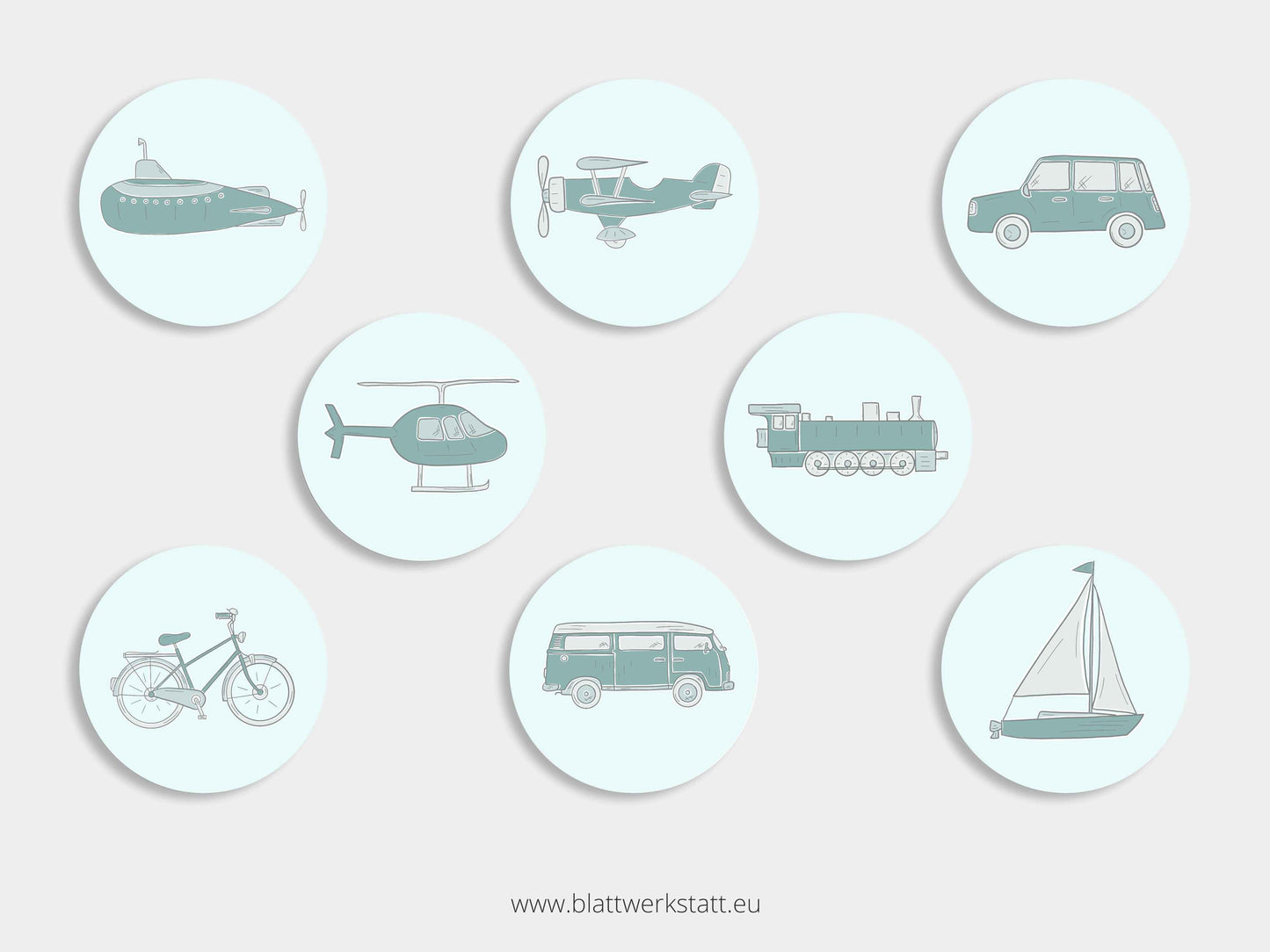 Aufkleber-Set "Fortbewegungsmittel"