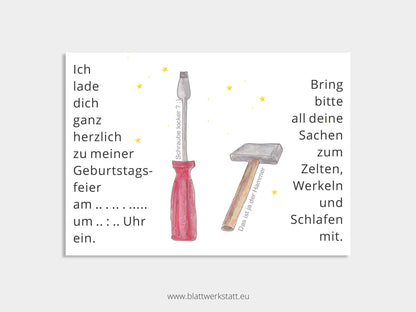 Digitale Einladung "DIY-Camp-Kindergeburtstag"