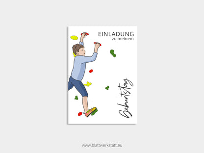 Digitale Einladung "Boulder/Kletter-Kindergeburtstag"