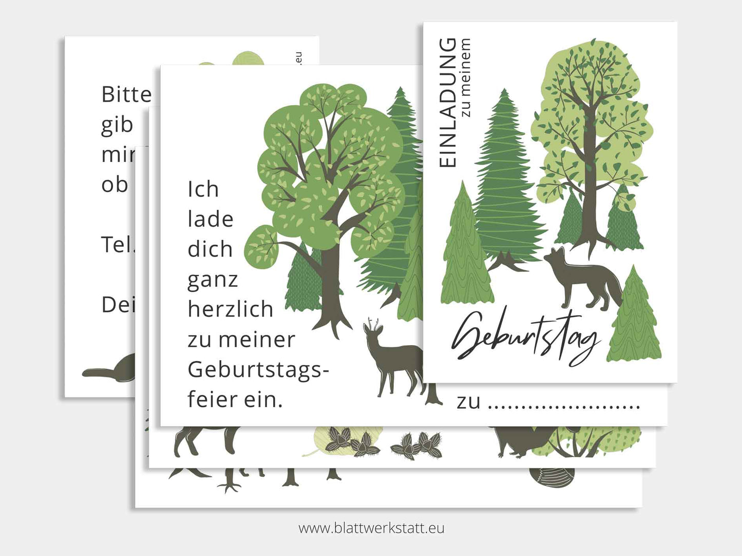 Digitale Einladung "Wald-Kindergeburtstag"
