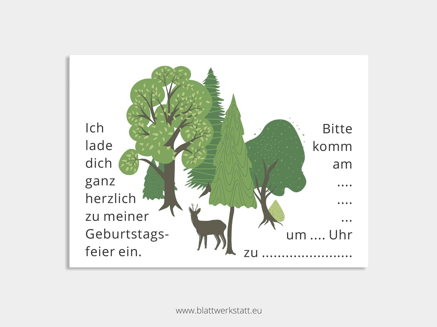 Digitale Einladung "Wald-Kindergeburtstag"