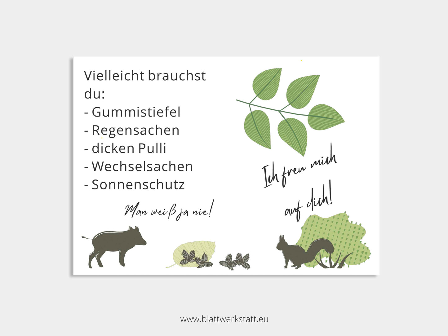 Digitale Einladung "Wald-Kindergeburtstag"