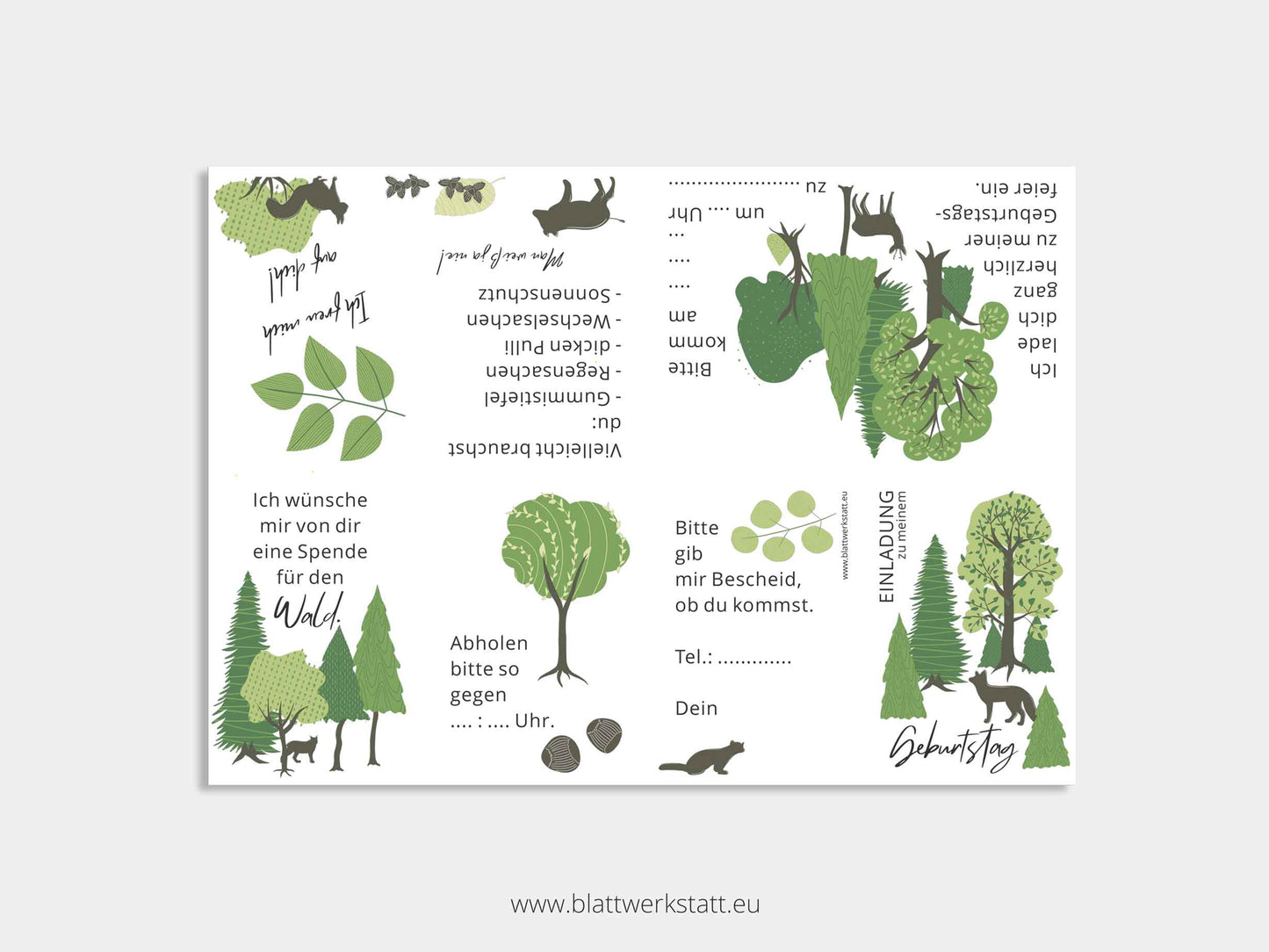 Digitale Einladung "Wald-Kindergeburtstag"