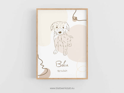 Geburtsbild A4 für Hunde "Welpe"