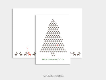 Klappkarte Weihnachten "Elchparade"