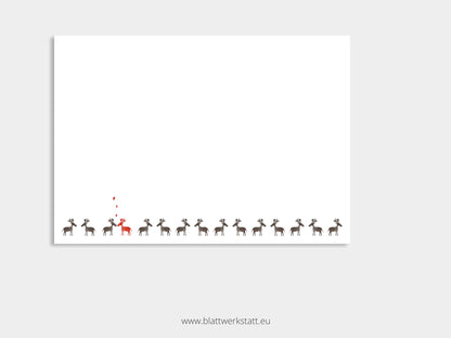 Klappkarte Weihnachten "Elchparade"