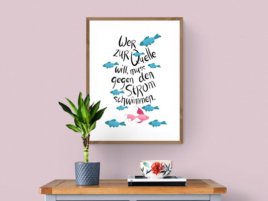Digitales Poster "Gegen den Strom"