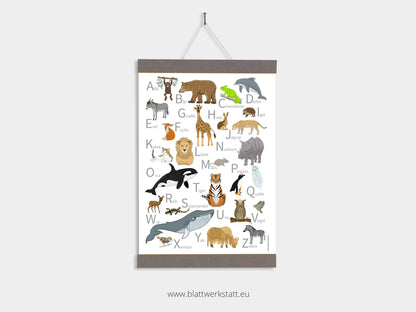 Poster 50x70 "ABC Tiere"