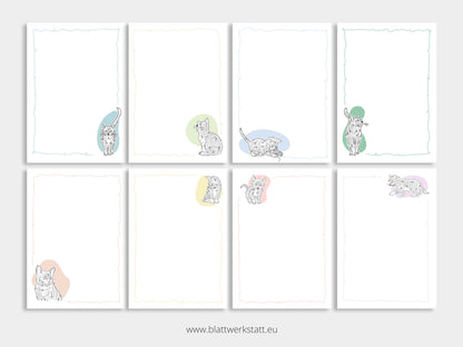 Digitales Briefpapier "Katzen" - zum Ausdrucken