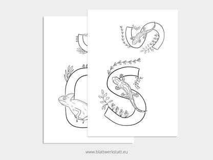 Digitales Malbuch "ABC der Tiere"