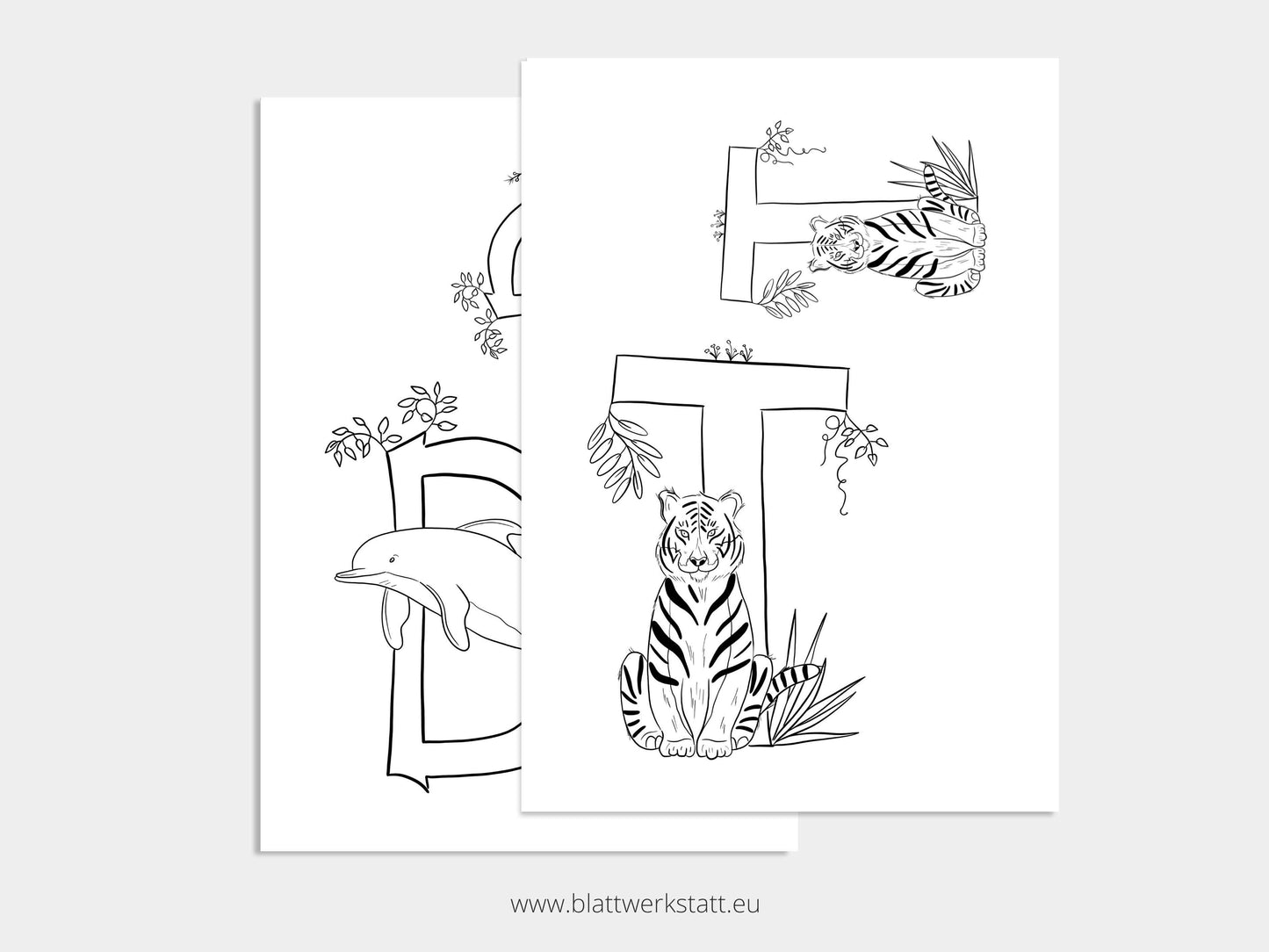 Digitales Malbuch "ABC der Tiere"