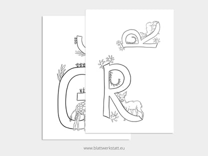 Digitales Malbuch "ABC der Tiere"