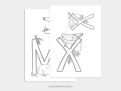 Digitales Malbuch "ABC der Tiere"