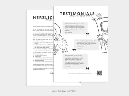 Digitales Malbuch "ABC der Tiere"