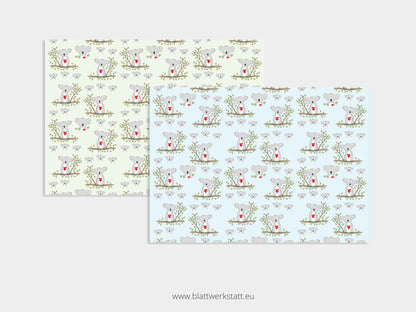 Digitales Papier "Koala" - zum Ausdrucken