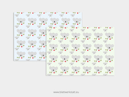 Digitales Papier "Koala" - zum Ausdrucken
