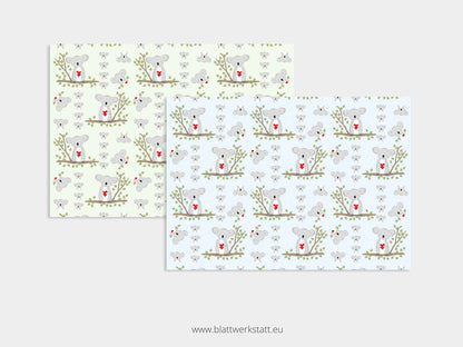 Digitales Papier "Koala" - zum Ausdrucken