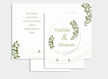 Digitale Einladung Hochzeit "Birds"