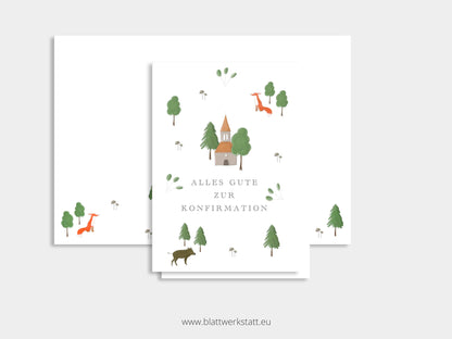Klappkarte Konfirmation "naturverbunden"