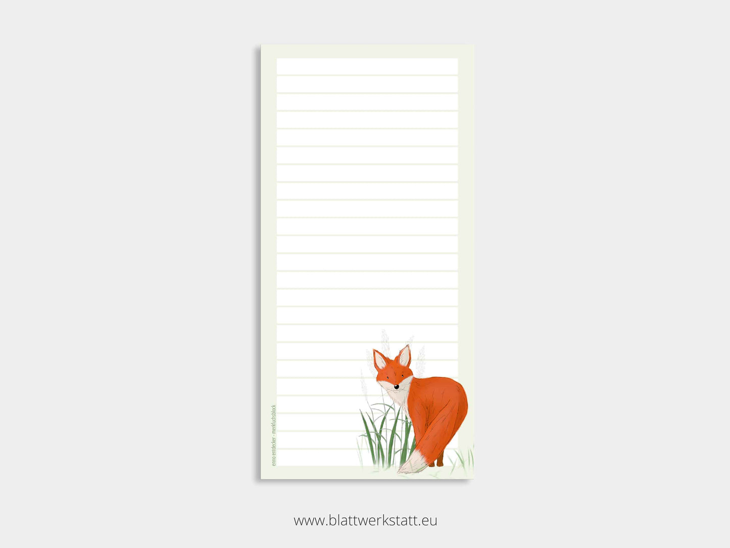 Notizblock lang im 4er Pack "merkfuchsblock"
