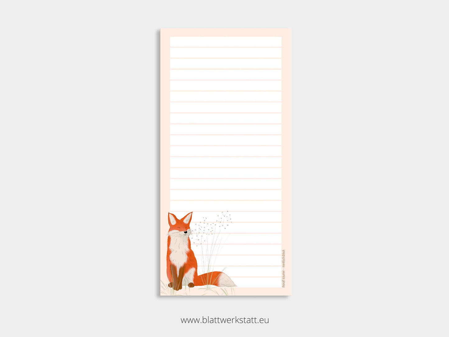 Notizblock lang im 4er Pack "merkfuchsblock"