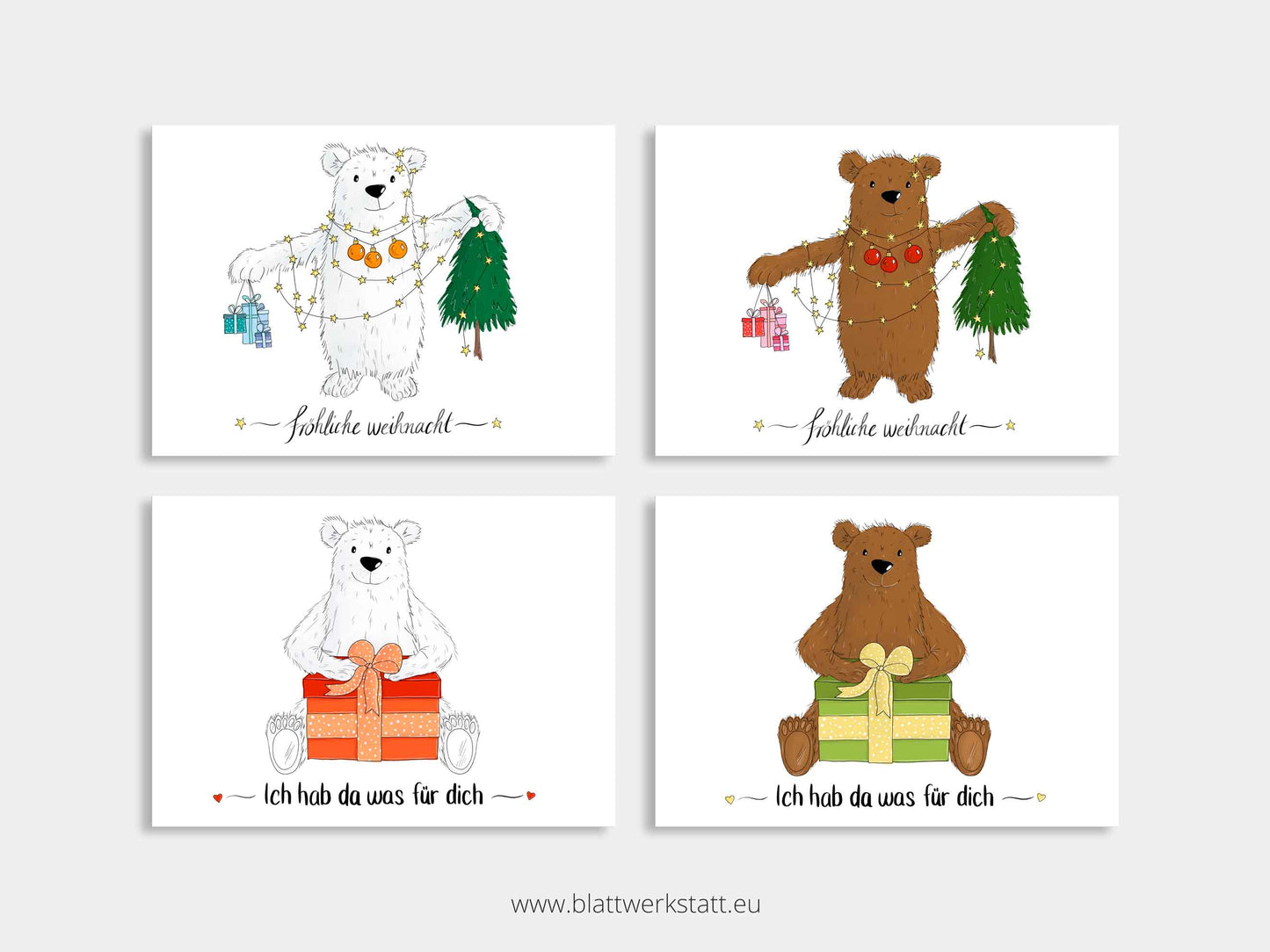 Postkarten-Set "Geschenkbären"