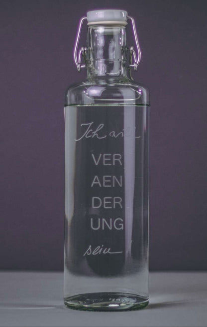 Trinkflasche aus Glas "soulbottle Veränderung"