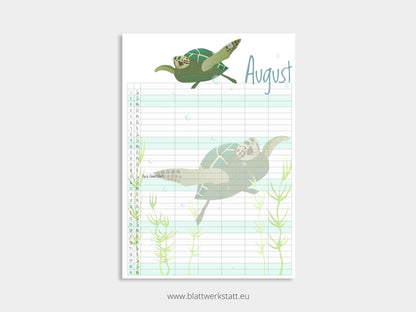 Wand Kalenderblätter "Tiefsee"