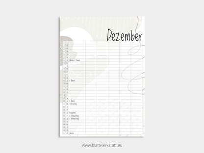 Wand Kalenderblätter "Farbwelten"