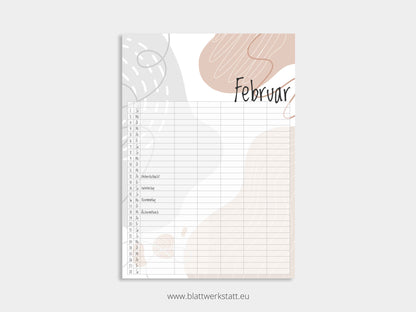 Wand Kalenderblätter "Farbwelten"