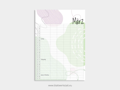 Wand Kalenderblätter "Farbwelten"