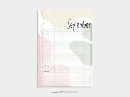 Wand Kalenderblätter "Farbwelten"