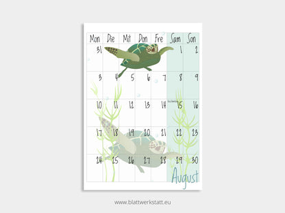 Wand Kalenderblätter "Tiefsee"