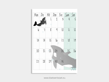 Wand Kalenderblätter "Tiefsee"