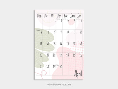 Wand Kalenderblätter "Farbwelten"