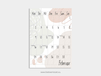 Wand Kalenderblätter "Farbwelten"