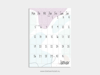 Wand Kalenderblätter "Farbwelten"