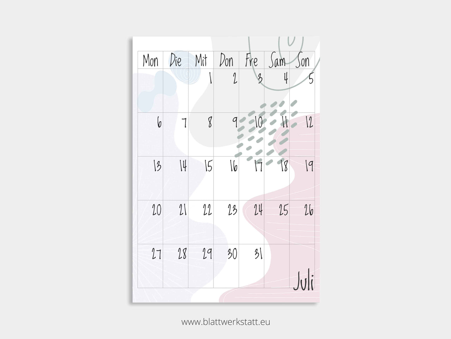 Wand Kalenderblätter "Farbwelten"