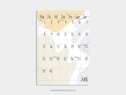 Wand Kalenderblätter "Farbwelten"