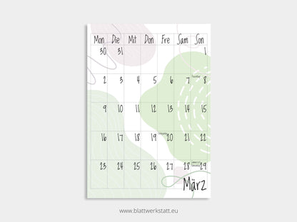 Wand Kalenderblätter "Farbwelten"