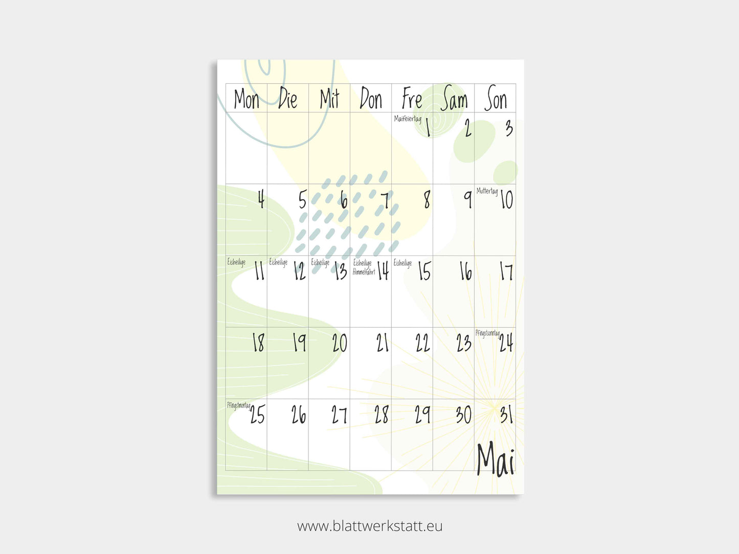 Wand Kalenderblätter "Farbwelten"