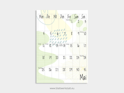 Wand Kalenderblätter "Farbwelten"