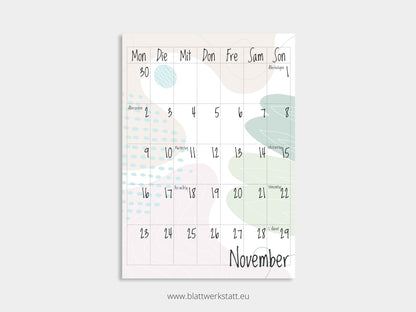 Wand Kalenderblätter "Farbwelten"