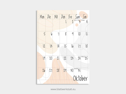 Wand Kalenderblätter "Farbwelten"