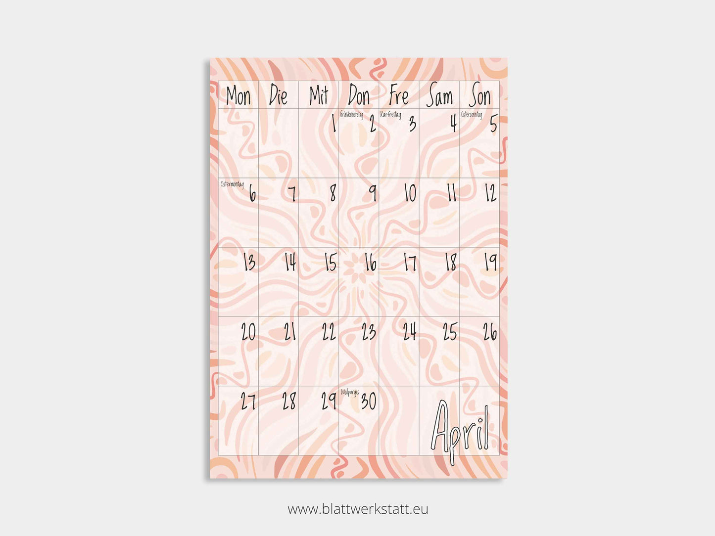 Wand Kalenderblätter "Rotation"