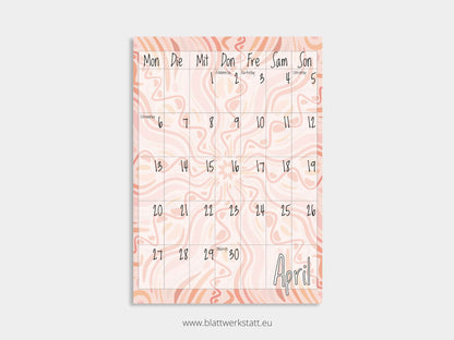 Wand Kalenderblätter "Rotation"