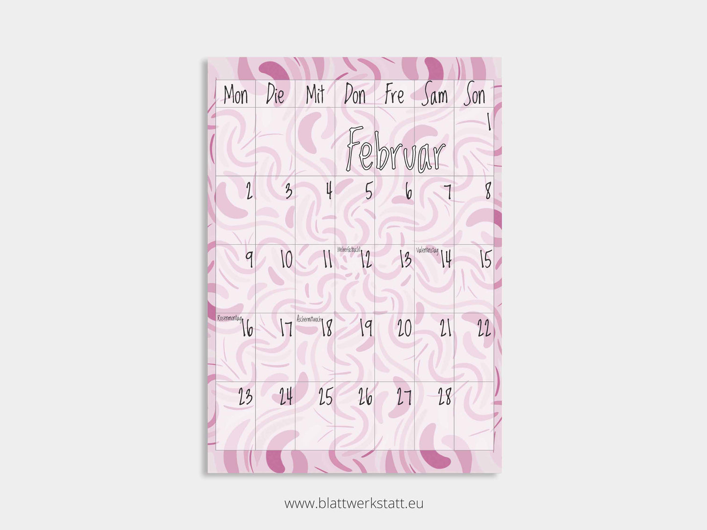 Wand Kalenderblätter "Rotation"